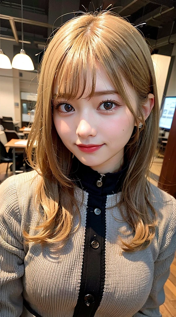 (8K, raw photo:1.2), detailed face and eyes,best quality, Super high resolution, very detailed ,intricate details ,table top ,a cute girl , soft cinematic light, hyper detailing,sharp focus, high quality, blonde hair, bob cut
