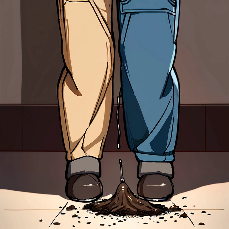 girl poop in overalls (poop in overalls()) Her overalls is covered with shit.
