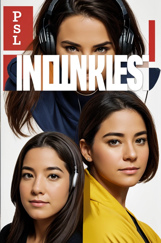 Create a cover for my podcast “Podcast with myself” with women as main characters 