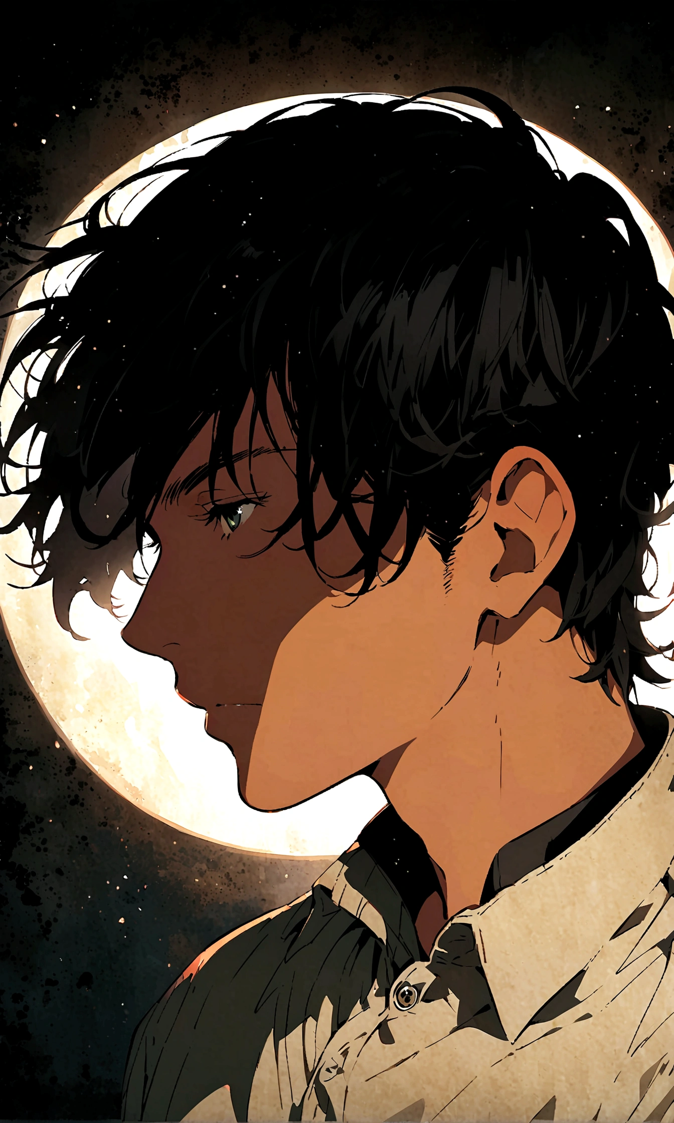 ・Profile illustration icon,Black hair center part、Flat paint and portraits:A man in his early 30s、Hair should be parted in the center。
·atmosphere:It has a stylish atmosphere.