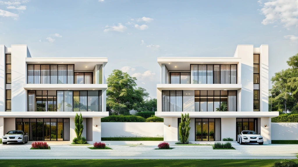 (masterpiece, best quality:1.2), KTHOUSE Villa - White wall010724, 1 villa, white wall:1.3 