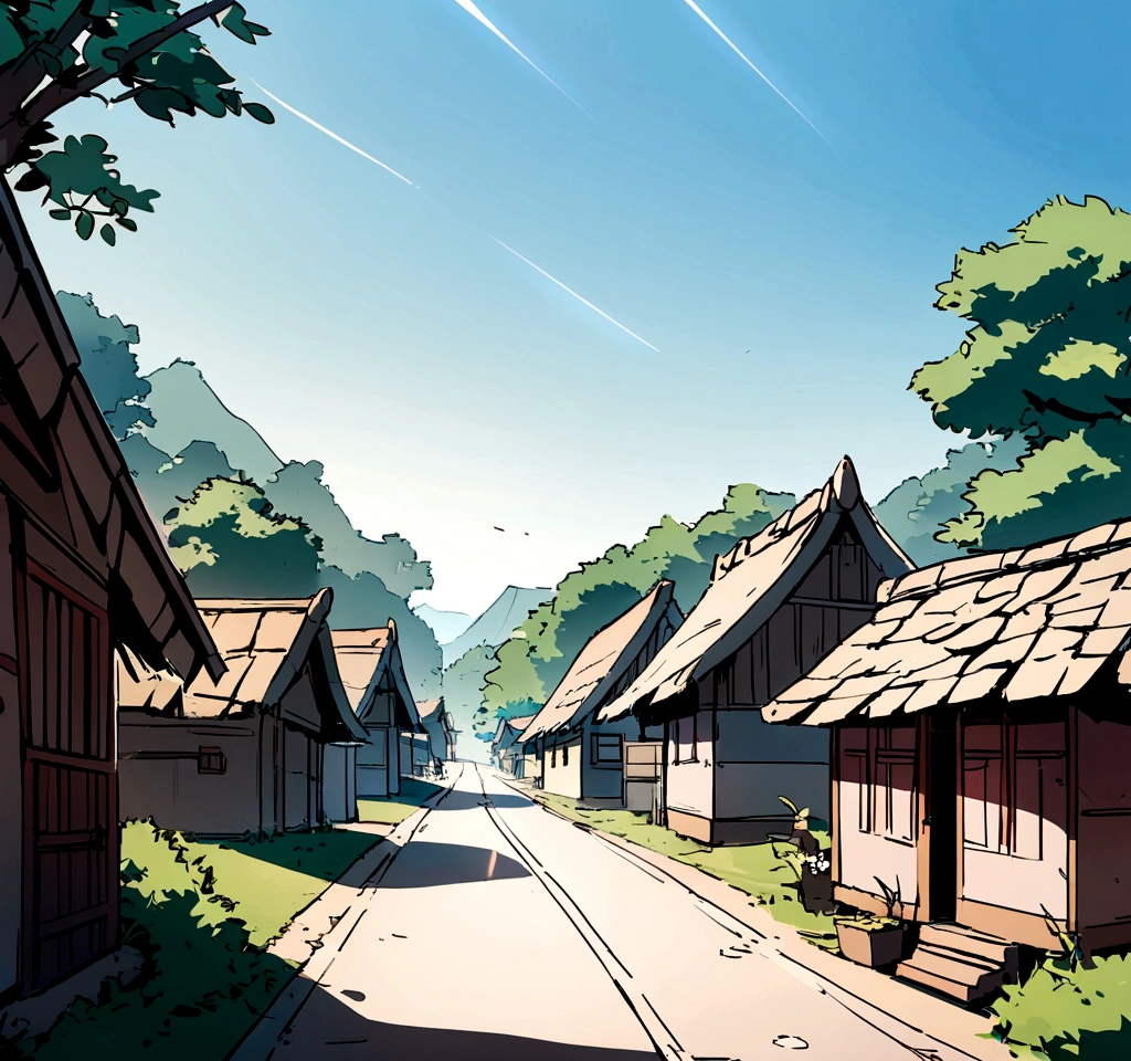 A Indian Village with tree and road
