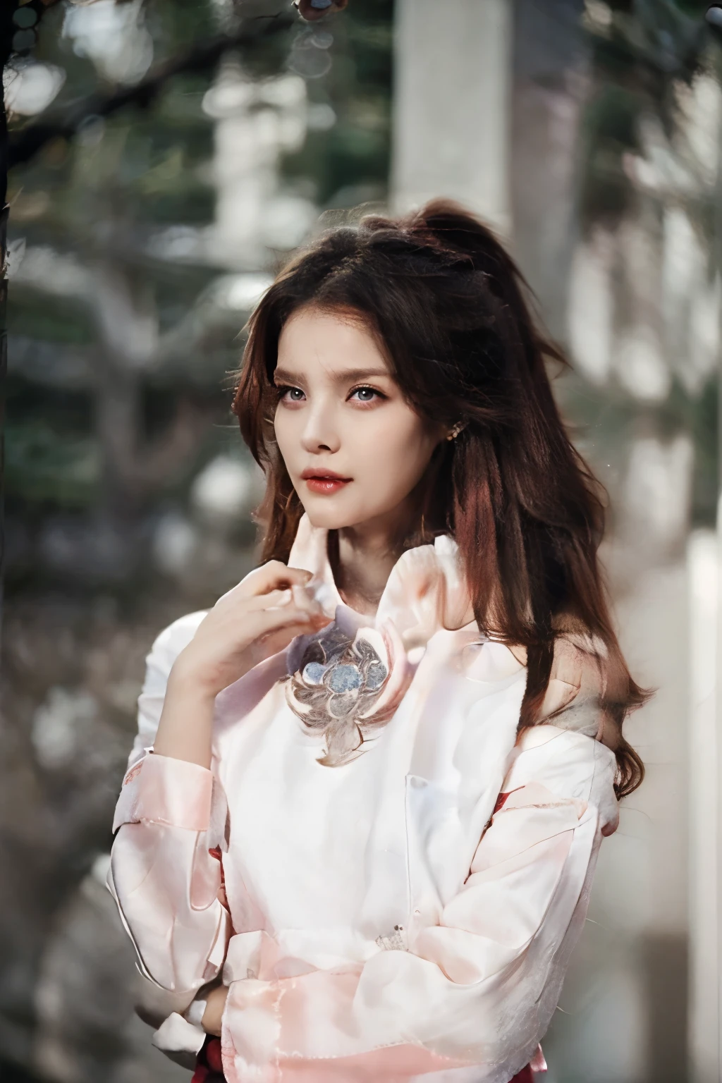 Name:Jade
Height: 177cm
gender: female
Appearance: has long, soft black hair, T Eye color is dark grey, slim body, Delicate features, pale skin,Natural pink lips,pretty face, Positive vibes, Looks fierce on the outside,Sharp eyes,Attractive cold eyes,elegant,good looking,tall, beauty, Prefers to wear formal clothes when outside with her hair tied in a ponytail,More often wear t-shirts or hoodies and shorts when at home with her hair in the bun