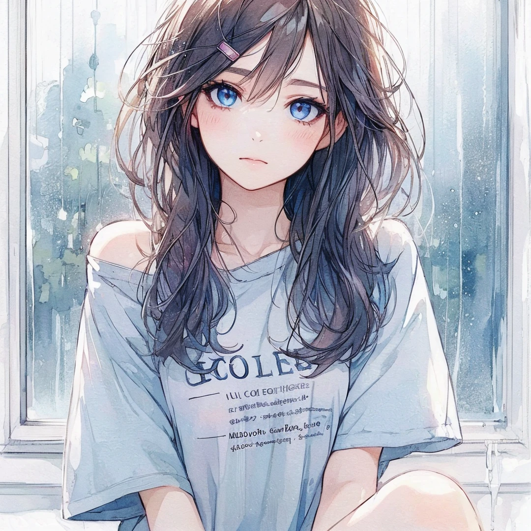 Official art using high-quality hand-drawn watercolor sketch techniques. (best quality,4k,8k,highres,masterpiece:1.2),ultra-detailed,beautiful detailed eyes,A girl with beautiful eyes, everyone, beautiful anime girl, cute anime girl, smooth anime art, anime style, elegant colors, soft lighting, delicate beautiful eyes, very coquettish, (beautiful large breast:1.2), (correct hands:1.2),