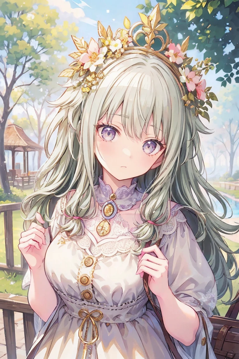 masterpiece、Best image quality、Face the camera、Fluffy hair、Delicate eyes、Adorable, 最high quality、Mature Girl、1 person、smile、masterpiece, Most detailed, high quality、Shiny Hair、Very fine and beautiful bright eyes、nose blush、Very detailed, clear and beautiful face, Awards, (Anatomically correct)、During a walk