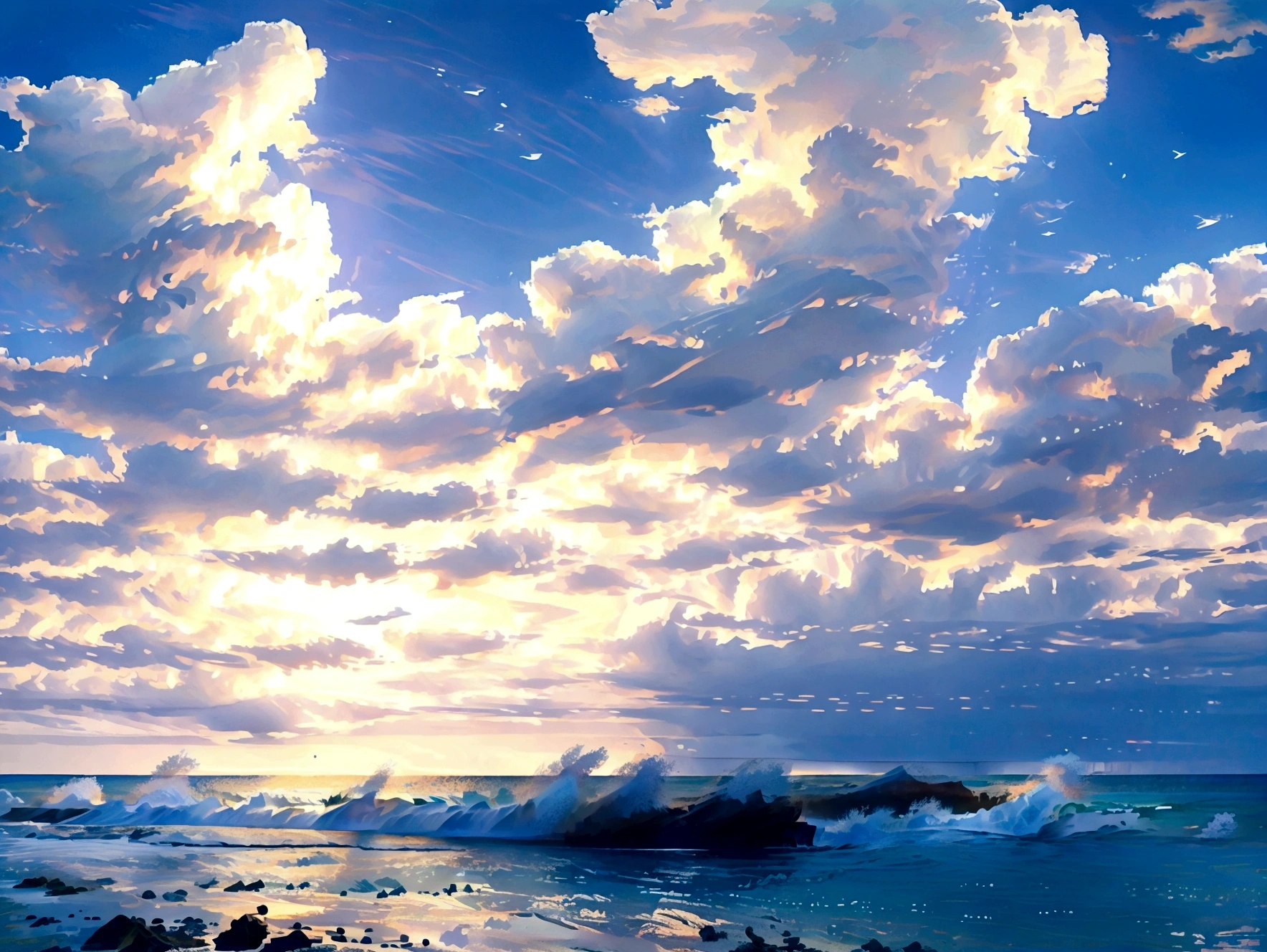 Fantastic beaches summer horizontal line Air and Sea