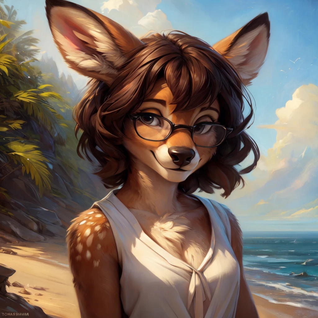 (best quality, masterpiece), 1girl, in water, nude, freckles, wet, ripples, long hair, wavy hair, upper body, forest, fox ear, choker, looking at viewer, firefly, moon, night, dark photo <lora:LowRA:0.4>