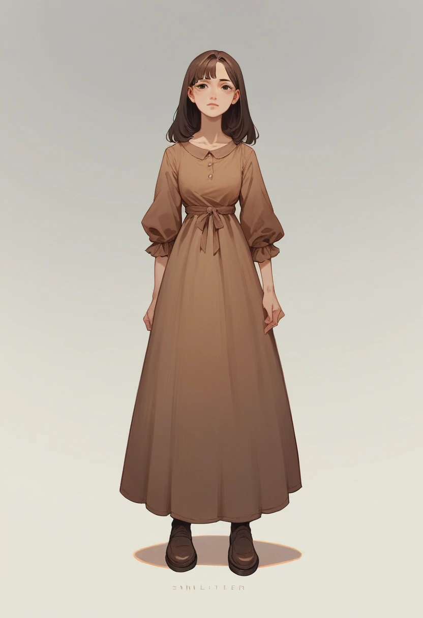 ((work of art,best qualityer)), 4K, high resolution, 1 girl, standing alone, ssmile, brown dress, (perfumer&#39;s outfit2:1.2), 