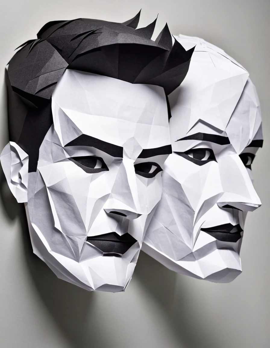 Two Men Paper-like face