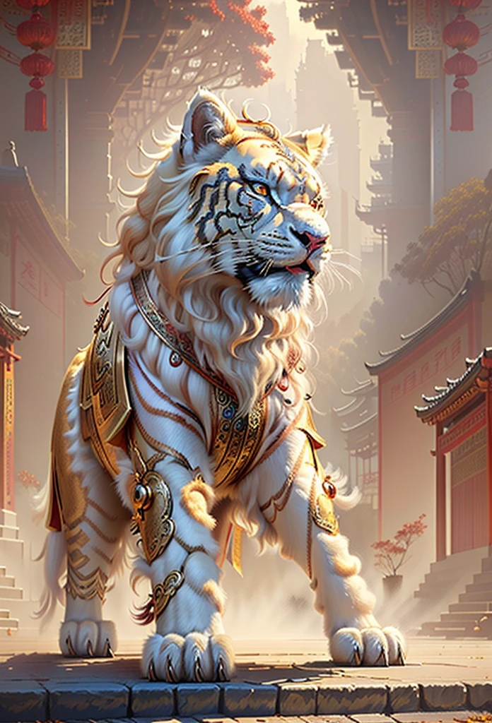 Traditional Chinese Lion Dance,Chinese awaken the lion,Chinese Lion Dance,Golden fur,cute furry,Beautiful and detailed digital artwork,cute digital painting,4k highly detailed digital art,8k high quality, Detailed art,niedliche Detailed artwerke,digital painting with many details,delightful digital art,sophisticated digital art,Lion detailed,high detailed digital art。 (​masterpiece+best quality+high level of detail), A true representation of award-winning photography+Reproduce the best visual effects, Perfect shot, Get eye-catching movie posters! Clear focus, depth of field。