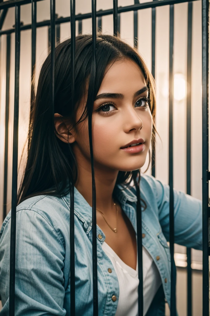 Girl in cage