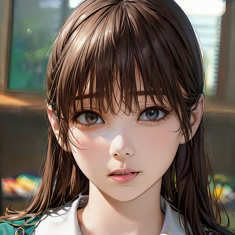 ((Highest quality)),(超High resolution),(Very detailed),(Detailed Description),((The best CG)),(masterpiece),Ultra-detailed art、(Highest quality、8K、32k、masterpiece)、(Realistic)、(Realistic:1.2)、(High resolution)、Very detailed、Very beautiful face and eyes、1 female、((Narrow eyes、Droopy eyes:1.4、fine grain))、Tight waist、Delicate body、(Highest quality、Attention to detail、Rich skin detail)、(Highest quality、8K、Oil paint:1.2)、Very detailed、(Realistic、Realistic:1.37)、Bright colors