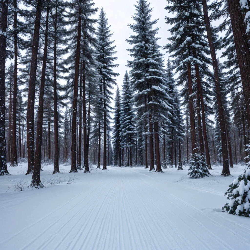 Spruce in the winter landscape, T-shirt design