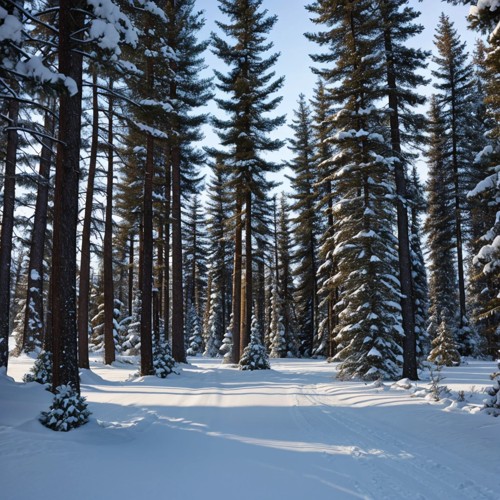 Spruce in the winter landscape, T-shirt design