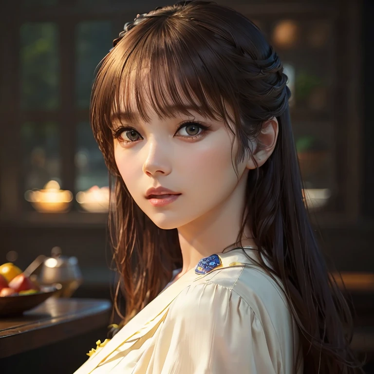 ((Highest quality)),(超High resolution),(Very detailed),(Detailed Description),((The best CG)),(masterpiece),Ultra-detailed art、(Highest quality、8K、32k、masterpiece)、(Realistic)、(Realistic:1.2)、(High resolution)、Very detailed、Very beautiful face and eyes、1 female、((Narrow eyes、Droopy eyes:1.4、fine grain))、Tight waist、Delicate body、(Highest quality、Attention to detail、Rich skin detail)、(Highest quality、8K、Oil paint:1.2)、Very detailed、(Realistic、Realistic:1.37)、Bright colors