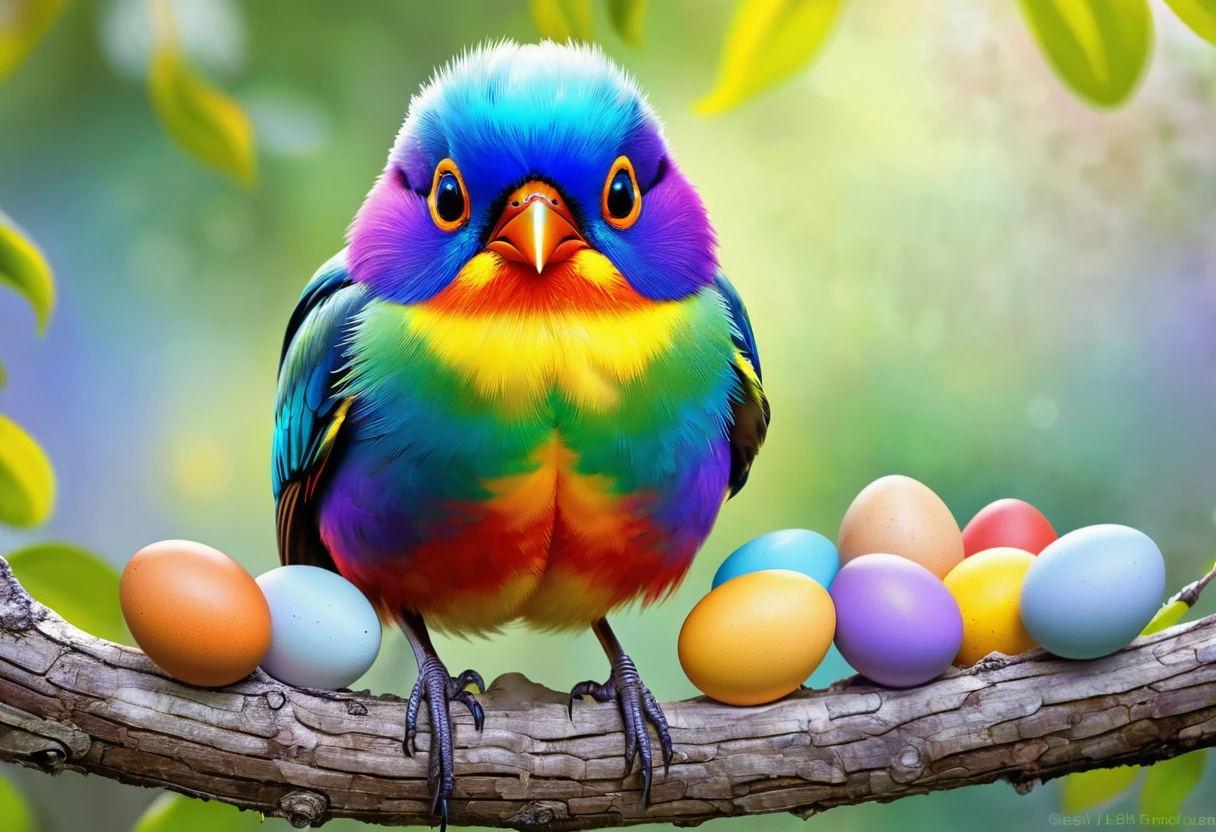 Brightly colored bird perched on a tree branch、Beautiful colorful、Long colorful bird、Colorful、Beautiful and colorful、Beautiful and vibrant colors、Colourful and detailed、Painted in bright watercolors、Colorful eggs、Vibrant and realistic colors、Surreal Bird、Cute colorful adorable、Beautiful Nature、Great colors、Beautiful colors
