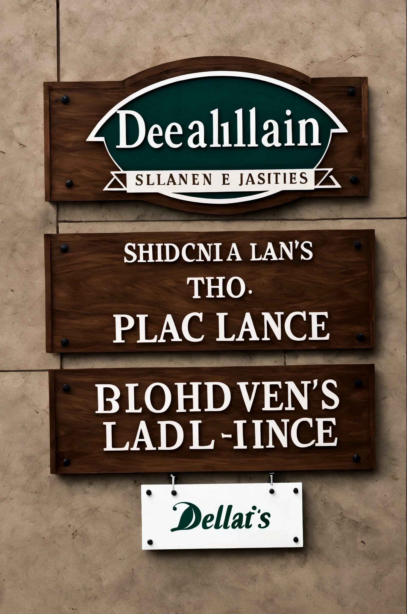 make me a signage with logo using this name “Deland’s Place”