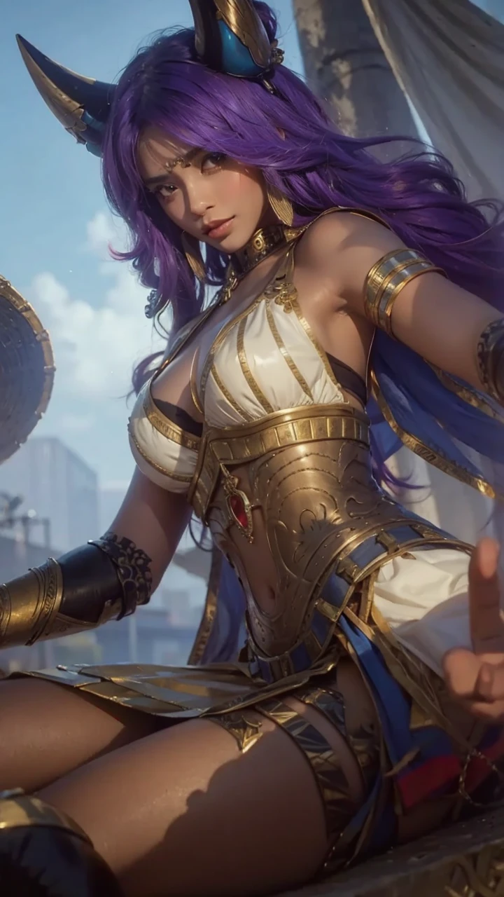 A woman, Cleopatra, hyper realistic, hyper detailed,