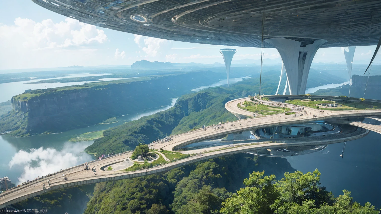 (Best quality,4K,8K,A high resolution,Masterpiece:1.2),Ultra-detailed,(Realistic,Photorealistic,photo-realistic:1.37),Futuristic floating city,Futuristic technology,Huge urban high-tech tablet platform,Airship,Floating in the sky,Futuristic city,Small airships around,High-tech hemispherical platform,Colorful lights,Advanced architecture,modernn architecture,skyscrapper,Access the cloud,Scenic beauty,view over city,Impressive design,Blend seamlessly with nature,energetic and vibrant atmosphere,Futuristic transportation system,Parking is suspended,Transparent path,Lush greenery,Sky gardens,cascading waterfalls,Magnificent skyline,reflections on the water,Sparkling river,Architectural innovation,futuristic skyscrapers,Transparent dome,The shape of the building is unusual,Elevated walkway,Impressive skyline,Glowing lights,Futuristic technology,Minimalist design,Scenic spots,Panoramic view,Cloud Piercing Tower,Vibrant colors,epic sunrise,epic sunset,Dazzling light display,magical ambiance,The future city,Urban Utopia,LuxuryLifestyle,Innovative energy,sustainable development,Smart city technology,Advanced infrastructure,Tranquil atmosphere,Nature and technology live in harmony,Awesome cityscape,Unprecedented urban planning,Architecture connects seamlessly with nature,High-tech metropolis,A cutting-edge engineering marvel,The future of urban living,Visionary architectural concept,Energy-efficient buildings,Harmony with the environment,A city floating above the clouds,Utopian dreams become reality,The possibilities are endless,State-of-the-art transportation network,Green energy integration,Innovative materials,Impressive holographic display,Advanced communication system,Breathtaking aerial view,Quiet and peaceful environment,Modernist aesthetics,Ethereal beauty