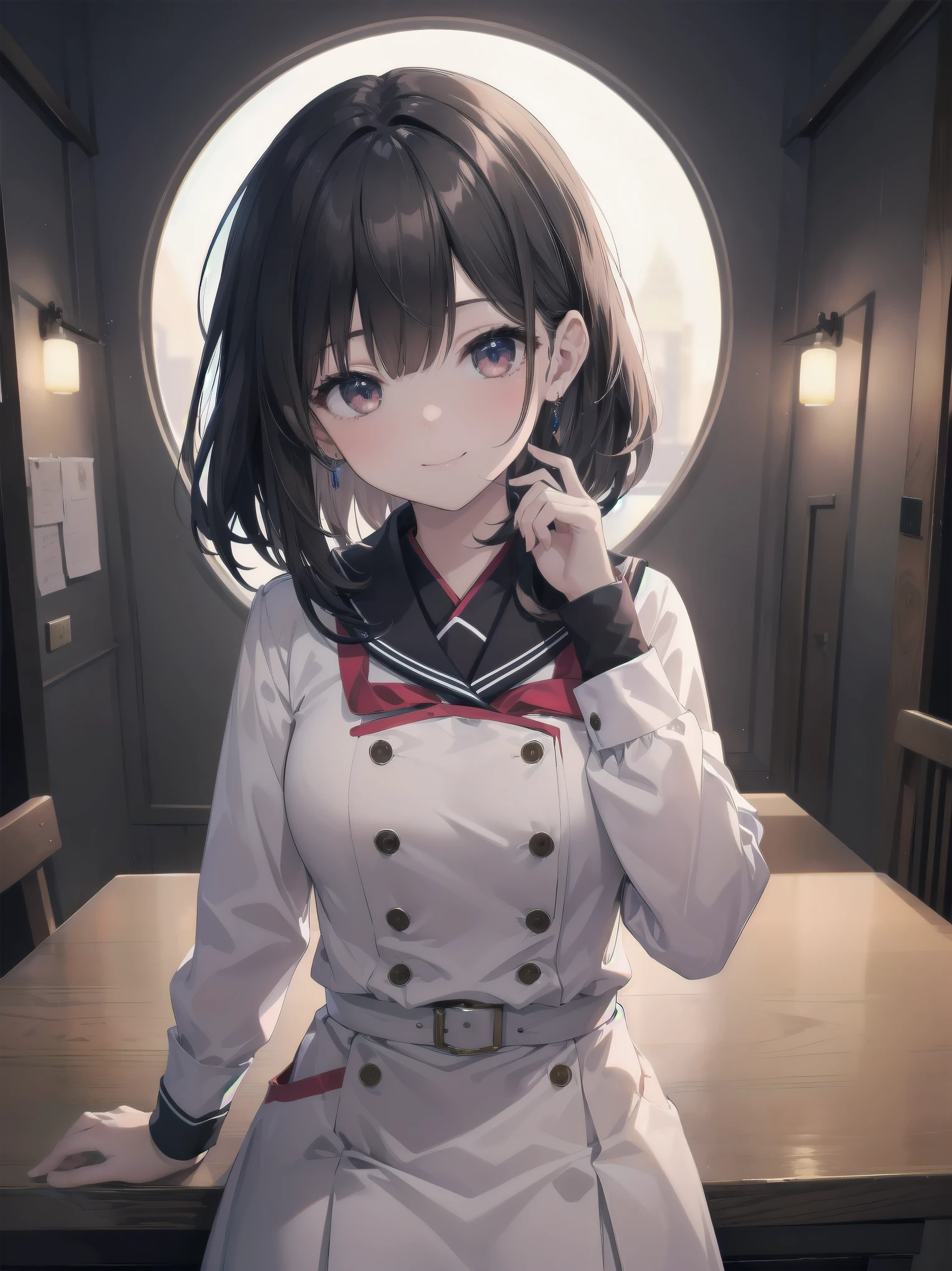 Masterpiece of detail, top quality, 1 girl, 独奏, Enhanced Dynamic Perspective,Cute pretty beautiful girl,Brand JK uniform,Look at me and smile,Simple Background,Masterpieces,high quality,16K resolution,Super quality,Accurate,Cinema Lighting,