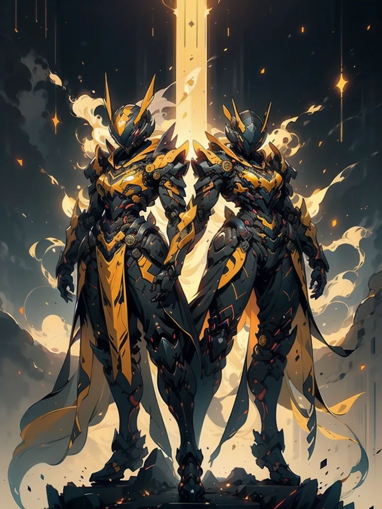 A woman adorned in fantasy-style full-body armor, a crown-concept fully enclosed helmet that unveils only her eyes, a composite layered chest plate, fully encompassing shoulder and hand guards, a lightweight waist armor, form-fitting shin guards, the overall design is heavy-duty yet flexible, ((the armor gleams with a golden glow, complemented by red and blue accents)), exhibiting a noble aura, she floats above a fantasy-surreal high-tech city, this character embodies a finely crafted fantasy-surreal style armored hero in anime style, exquisite and mature manga art style, (Queen bee mixed with Spider concept Armor, plasma, blood), ((Element, energy, elegant, goddess, femminine:1.5)), metallic, high definition, best quality, highres, ultra-detailed, ultra-fine painting, extremely delicate, professional, anatomically correct, symmetrical face, extremely detailed eyes and face, high quality eyes, creativity, RAW photo, UHD, 32k, Natural light, cinematic lighting, masterpiece-anatomy-perfect, masterpiece:1.5