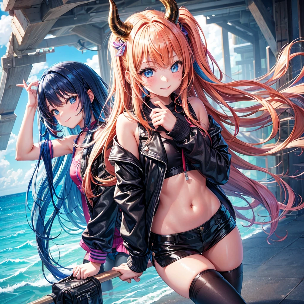middle School girls,smile,Beautiful girls,Horny girl,Best Quality,Perfect Girl,Super cute girl,Swimwear,bikini,leather jacket,Ocean,fur jacket,Long Hair、She has her bangs down,Multi-colored hair,Ultra HD,Young girl,Sex,Naughty Girls,Blowjob,Full body image,Absurd,Beautiful girls,