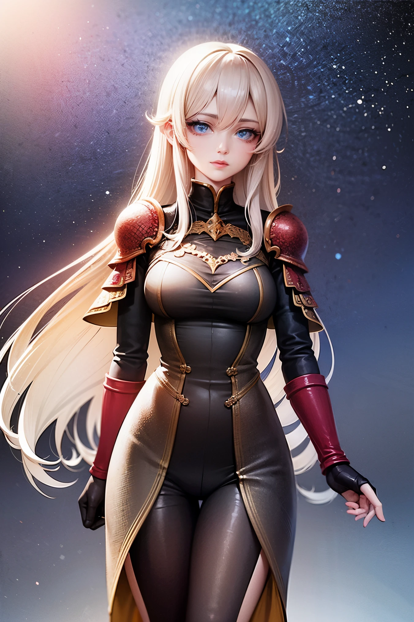 Create an anime illustration featuring a young hero in an epic fantasy world. The main character is a young man with bright blue eyes and long silver hair., dressed in stylish battle armor with elements of magic. It stands on a cliff overlooking a magical forest, full of glowing trees and mystical creatures. The background should include tall mountains and a sunset sky with shades of pink and orange, creating a sense of magic and adventure. The illustration must use a detailed style, inherent to the anime genre, with an emphasis on emotions and atmosphere.