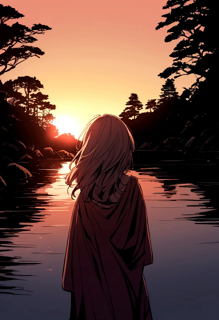 eau, kyoto, nature, coucher de soleil, joie
