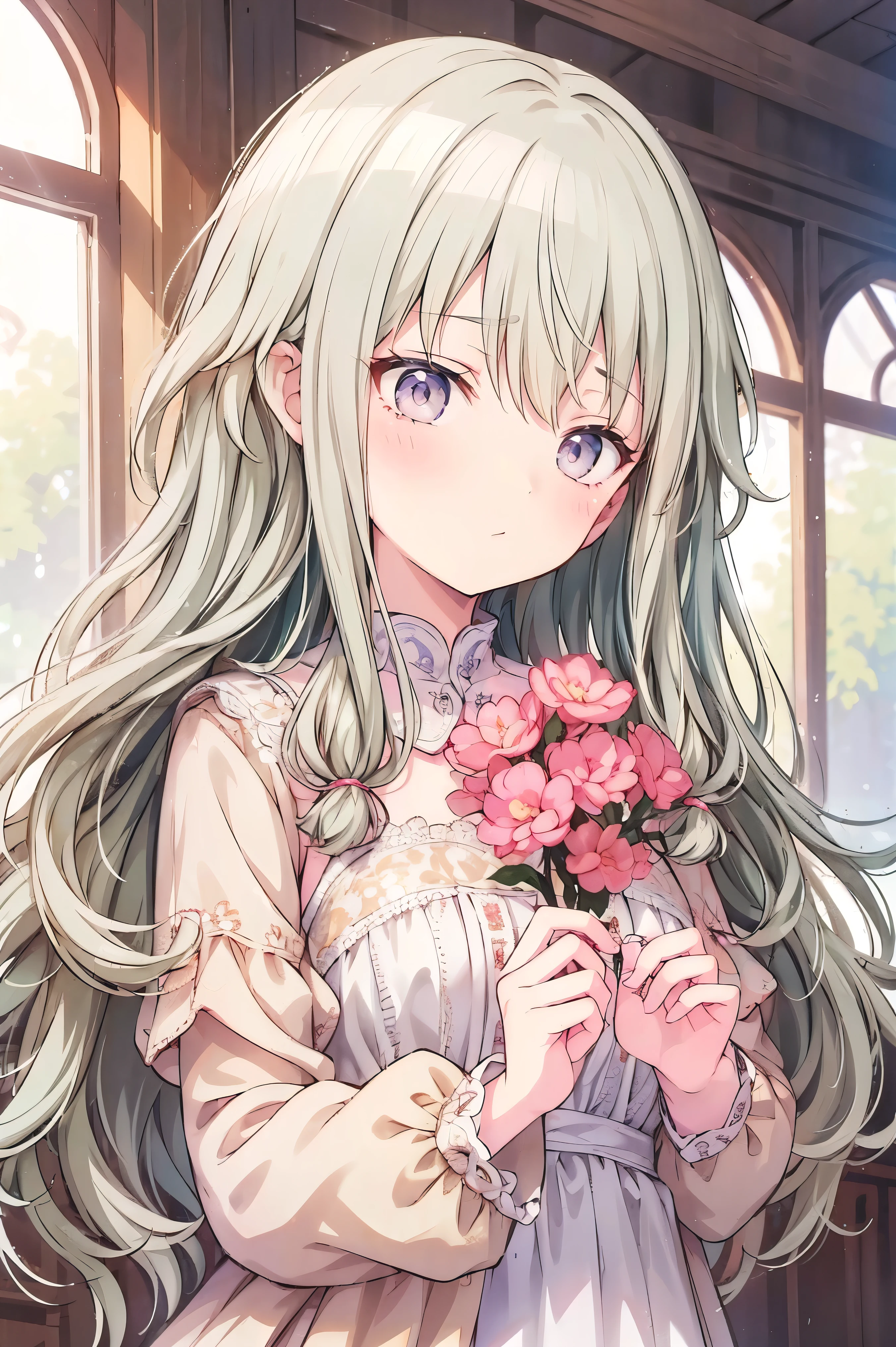 masterpiece、Best image quality、Face the camera、Fluffy hair、Delicate eyes、Adorable, 最high quality、Mature Girl、1 person、smile、masterpiece, Most detailed, high quality、Shiny Hair、Very fine and beautiful bright eyes、nose blush、Very detailed, clear and beautiful face, Awards, (Anatomically correct)