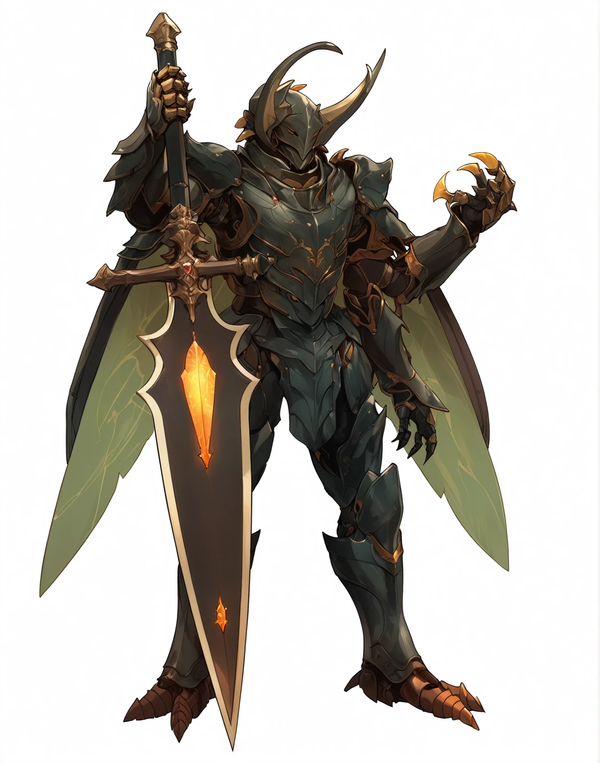 masterpiece, best quality, good quality, humanoid beetle knight, Fantasy aesthetics, Highly detailed, shadowverse style