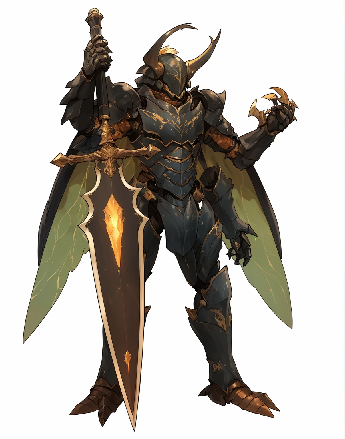 masterpiece, best quality, good quality, humanoid beetle knight, Fantasy aesthetics, Highly detailed, shadowverse style