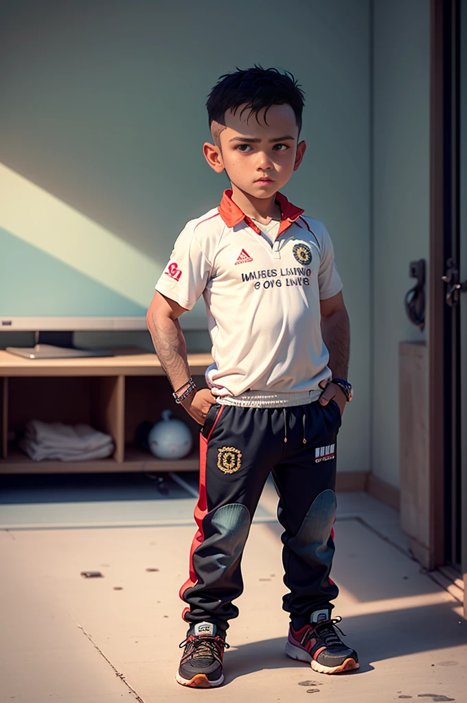 “As the TV screen flickered, the young boy sat cross-legged on the floor, eyes wide with awe. His favorite MS Dhoni T-shirt clung to his small frame, the captain’s name emblazoned across his chest. The room buzzed with anticipation as Dhoni stepped up to the crease, the bat in his hands like a magic wand. The boy’s heart raced, mirroring every swing, every boundary, and every cheer from the crowd. In that moment, he wasn’t just watching a cricket match; he was witnessing a legend weave his spell.”