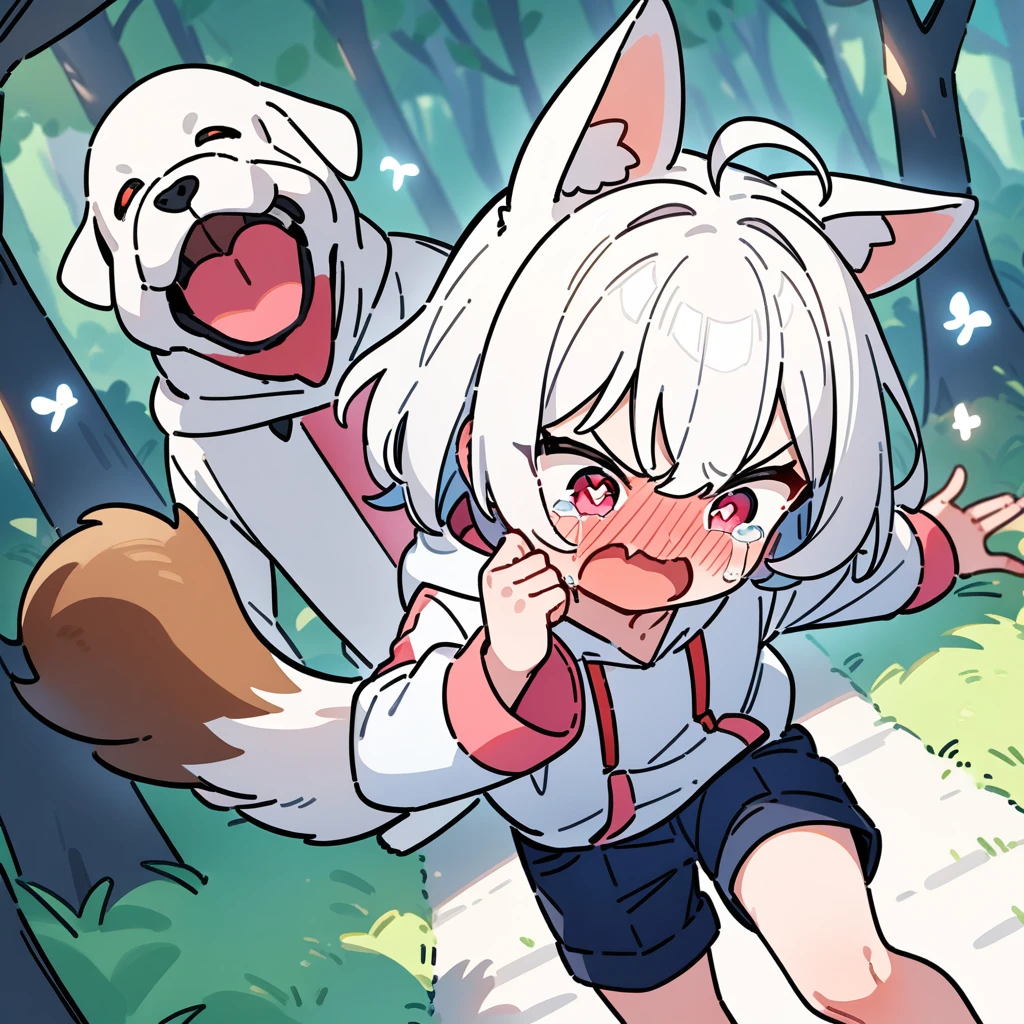 Score_9, Score_8_up, Score_7_up, Score_6_up, Score_5_up, Score_4_up, source_anime, anime style, 1girl, catgirl, cat ears, anime coloring, aged down, cute, horny, excited, heavy breathing, doggystyle,, chibi, sex, doggystyle, chibi, from side, dog, bestiality