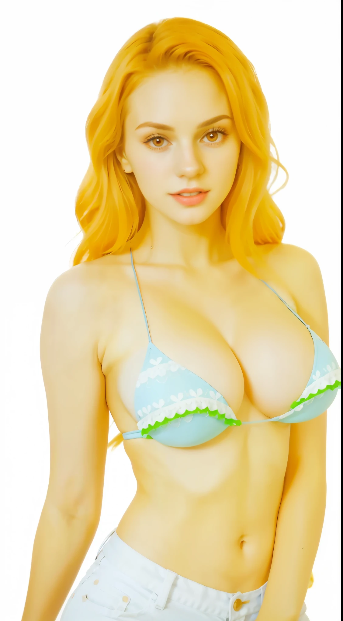 Young woman in sky blue brasier and blue jeans standing on the floor, seductive lady, very seductive pose, scantily clad, beautiful figure, Nami, NamiV2, standing, slim blue jean, stunning attractive figure, beautiful photo of y woman, looking seductively in front,orange hair, Nami from One Piece, 18 years old, bigeautiful white girl, Nami, model, IG model, natural beauty, natural orange hair, standing on the floor, 18 years old, perfect skin, beautiful young girl, Nami, 1 girl, long hair, orange hair, unique, hazel eyes, 18 years old, white skin, natural makeup, Nami, big chest, chest perfect, big breasts, b Nami from Onductive, sky blue brasier and blue jean pants, perfect, seductive, Nami, looking at the camera, happy, lovely, really big breasts, big tits, big breast, p, ultra realiCG, masterpiechite background, delicate pattern, intricate details)), (highly detailed, fine details), best quality, 1 girl, big breasts ), 18 years old, white skin, feminine, charming, ne piece, perfect body, perfect body, standing on the floor, A close-up of a woman wearing a blue sky brasier, blue jean pants, orange hair, Nami, Beautiful figure, very seductive pose, sexy, sweet girl, sky blue brasier, white skin, Nami, perfect eyes, veryite skin, in front of a white wall, too white girl, very white girl, nami, ultra high quality, 18 year old girl, wearing blue jean pants, sky blue bra, small nose, hazel eyes, blue light brasier, big breast, natural makeup, beautiful eyes, very white skin, beautiful and perfes, JenniferConnelly90s, natural ilumination, too white skin, (close-up, editorial photograph of a 18 year old woman), (highly detailed face:1.4) (smile:0.7) (background inside dark, moody, private study:1.3) POV, by lee jeffries, nikon d850, film stock photograph ,4 kodak portra 400 ,camera f1.6 lens ,rich colors, hyper realistic ,lifelike texture, natural lighting , cinestill 800, natural hair