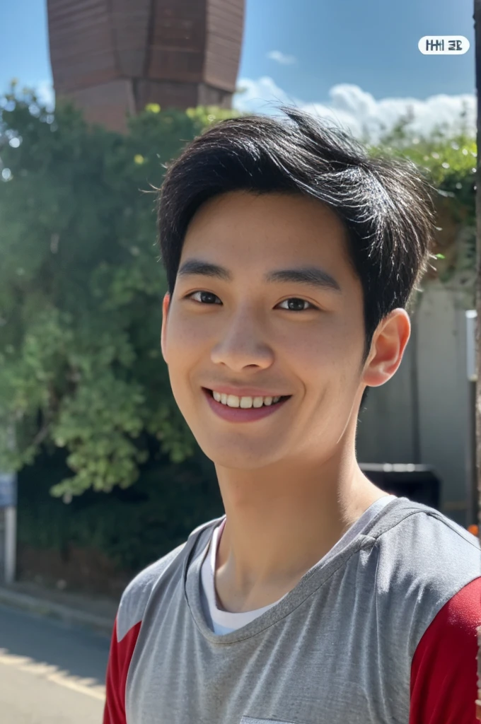 Korean man, Inspiration from Peng Yuyan, 30 years old, 236 years old, Cute Korean Face, 35 yo, 33 year old Korean muscular man，The gym is in the back. ，looking to the camera，frontage，high qulity，tmasterpiece，8K.4K,1080P，Light-sensitive, smile, ,wide angle frontage，high qulity，tmasterpiece，8K.4K,1080P，Light-sensitive, 