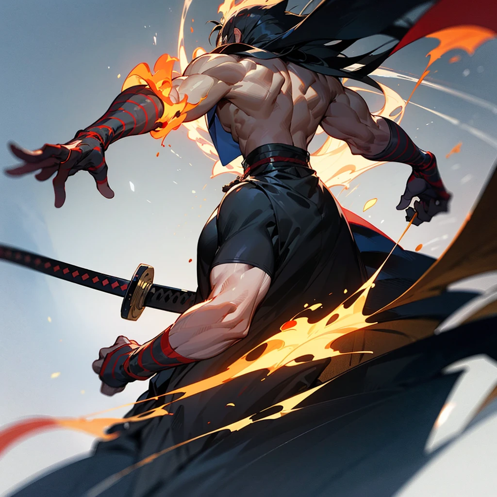 masterpiece,best quality, detailed face, dynamic angle, (dynamic fighting pose), japanese sword, (katana), motion trails, dreamy, drawing, trending on artstation, anthro (wolf), solo, male, (wolf), black beard,middle-aged, scar, gray body,white belly,muscular, (black kimono),fury,brutal,clenched tooth, correct anatomy, correct hand,,hd, dim ,dark,dark shadows, light against dark,cinematic, dramatic light,wide dynamic range, hdr, low light:1.2, by Pino Daeni, (by ruaidri), by virtyalfobo