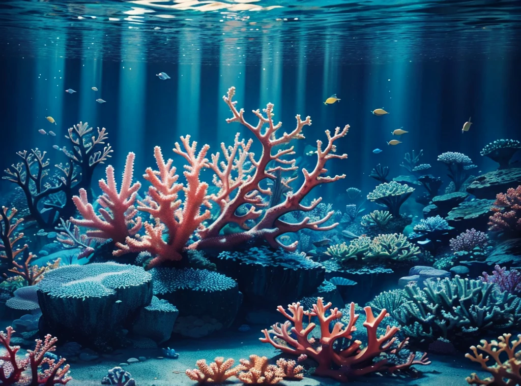 underwater coral reef in paisley style