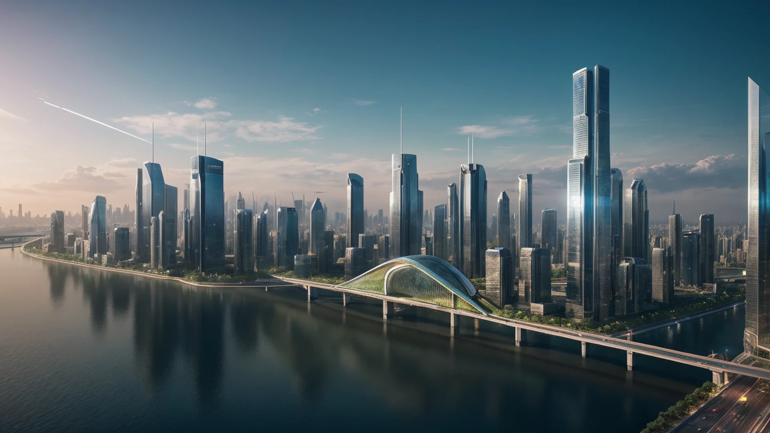 (Best quality,4K,8K,A high resolution,Masterpiece:1.2),Ultra-detailed,(Realistic,Photorealistic,photo-realistic:1.37),Futuristic floating city,Futuristic technology,Huge urban high-tech tablet platform,Airship,Floating in the sky,Futuristic city,Small airships around,High-tech hemispherical platform,Colorful lights,Advanced architecture,modernn architecture,skyscrapper,Access the cloud,Scenic beauty,view over city,Impressive design,Blend seamlessly with nature,energetic and vibrant atmosphere,Futuristic transportation system,Parking is suspended,Transparent path,Lush greenery,Sky gardens,cascading waterfalls,Magnificent skyline,reflections on the water,Sparkling river,Architectural innovation,futuristic skyscrapers,Transparent dome,The shape of the building is unusual,Elevated walkway,Impressive skyline,Glowing lights,Futuristic technology,Minimalist design,Scenic spots,Panoramic view,Cloud Piercing Tower,Vibrant colors,epic sunrise,epic sunset,Dazzling light display,magical ambiance,The future city,Urban Utopia,LuxuryLifestyle,Innovative energy,sustainable development,Smart city technology,Advanced infrastructure,Tranquil atmosphere,Nature and technology live in harmony,Awesome cityscape,Unprecedented urban planning,Architecture connects seamlessly with nature,High-tech metropolis,A cutting-edge engineering marvel,The future of urban living,Visionary architectural concept,Energy-efficient buildings,Harmony with the environment,A city floating above the clouds,Utopian dreams become reality,The possibilities are endless,State-of-the-art transportation network,Green energy integration,Innovative materials,Impressive holographic display,Advanced communication system,Breathtaking aerial view,Quiet and peaceful environment,Modernist aesthetics,Ethereal beauty