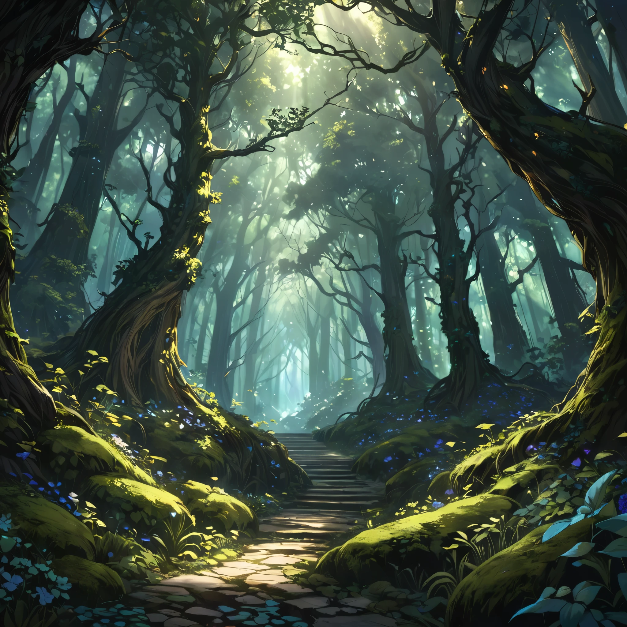 masterpiece, best quality, good quality, dark forest background, Fantasy aesthetics, Highly detailed, shadowverse style, no human