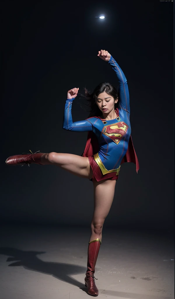 No background、(((Supergirl Costumeを着用する)))、(((Detailed drawing of hands and fingers)))、(((Always close your eyes)))、He always looks like he's in pain、Always close your eyes、Keep your arms up at all times、Always with your arms in the air、(((Beautiful legs in black tights.)))、(((Stretch your legs、expensive、あなたのsufferingを合法的に表現する)))、((((Make the most of your original images)))、(((Supergirl Costume)))、(((Beautiful short bob hair)))、(((suffering)))、(((Black tights legs、Wear red boots)))、((Best image quality、8K))、((Highest quality、8K、masterpiece:1.3))、(((Preserve background )))、Sharp focus:1.2、Beautiful woman with perfect figure:1.4、Slim Abs:1.2、Wet body:1.5、Highly detailed face and skin texture、8K