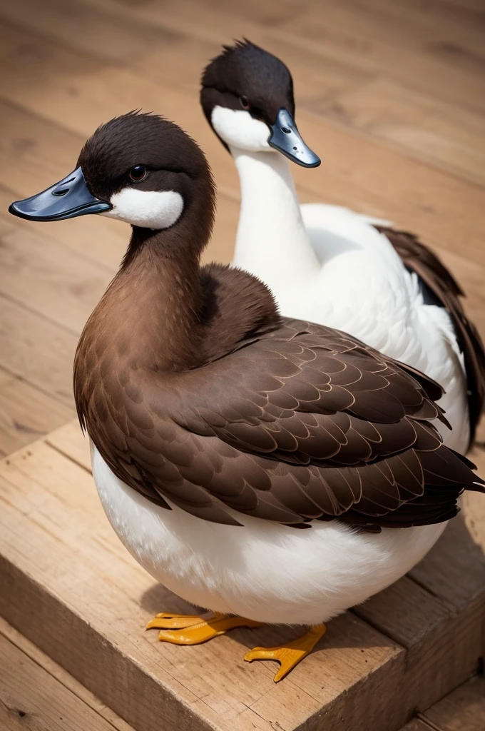 Create a logo for me so I can put it as a profile photo on Instagram, this image must contain the name "jefmdfs" above this name a duck and this image will have to be in brown and white