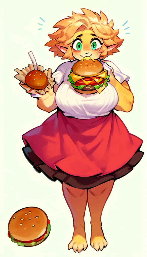 score_9, score_8_up, (clear simple background, white background, papyrus background), ((adult))
(Burger Girl, girl in Burger, food girl:1.2), mature , lagre_breasts , monstergirl, anthro, solo, (female), (fullbody, curvey bode, cute face, focus), beautiful, 