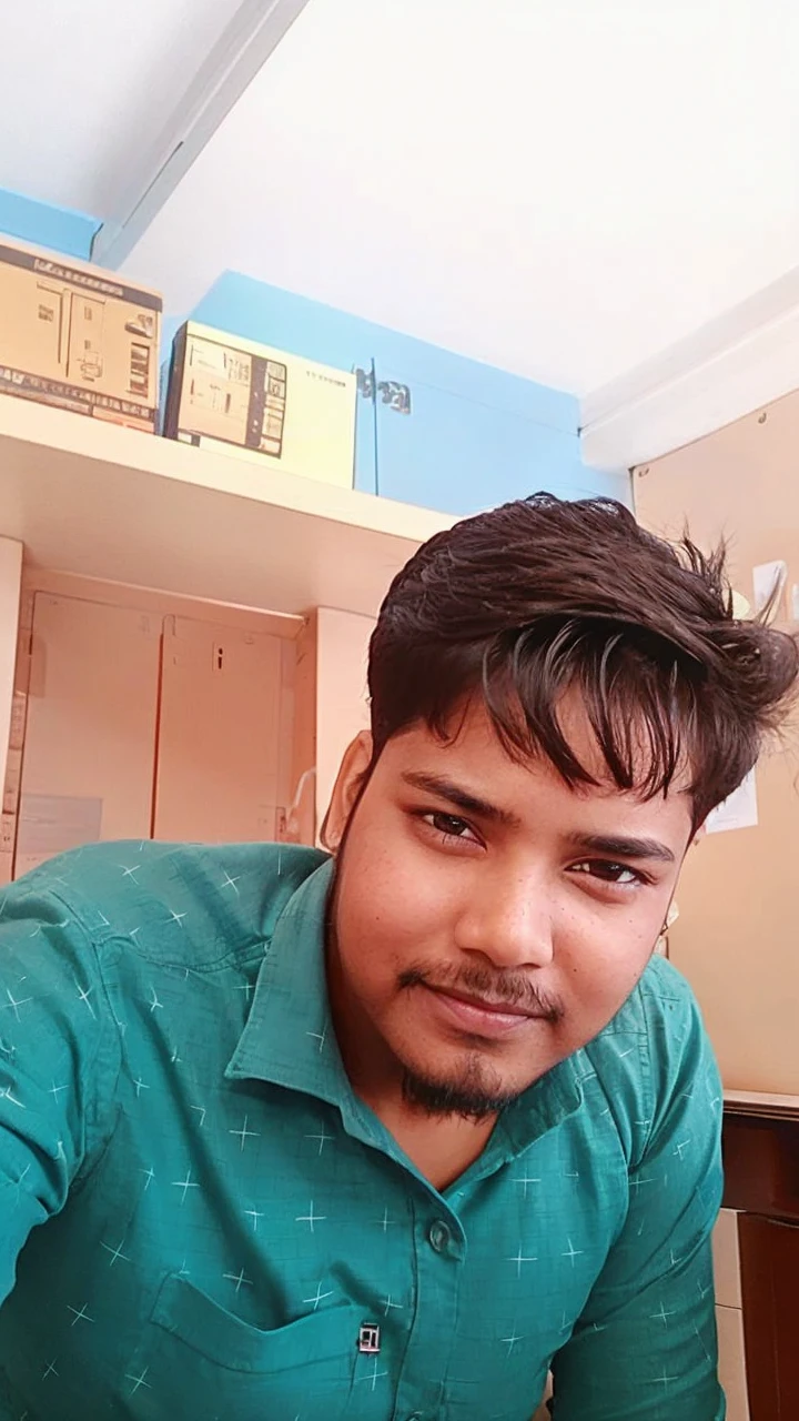 1cute confident young indian girl working in an office cubicle, back towards the camera, height 160 centimetres, build, fair skin, average hair length of 60 centimetres, photorealistic, highly detailed, 8k, high contrast, detailed skin texture, ultra-detailed