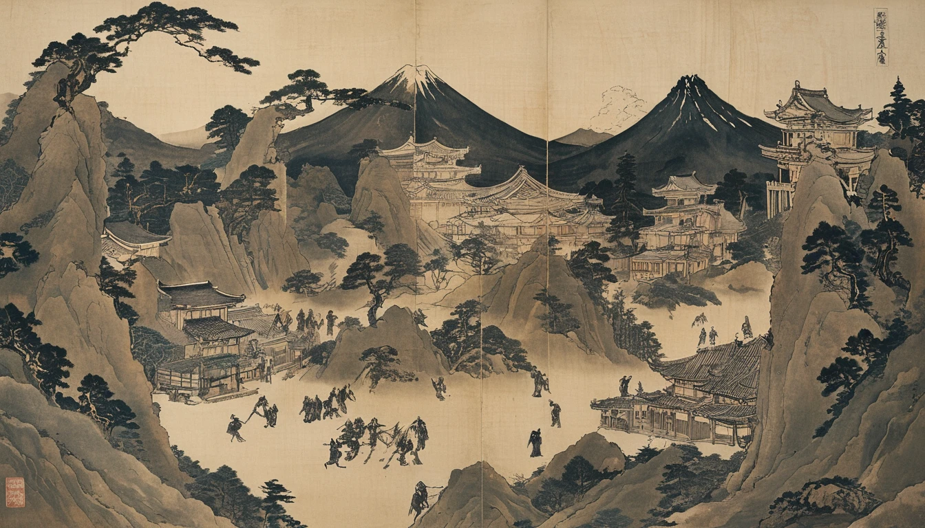 (((Katsushika Hokusai))), ((Skeleton)), Horror elements