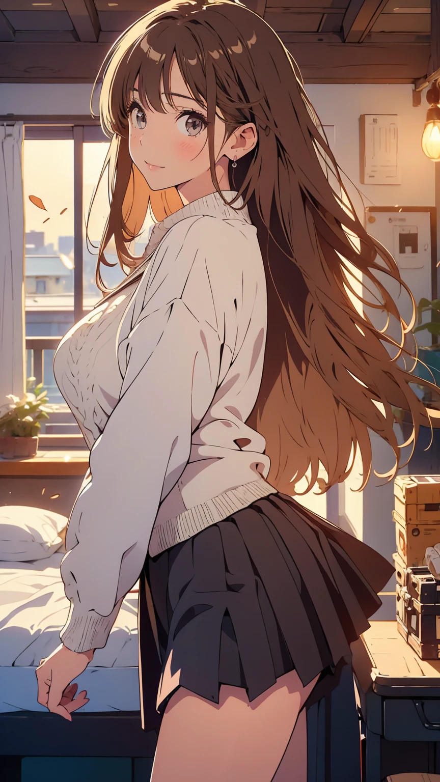 masterpiece, best quality, best lighting, shadows, perfect anatomy, 1 girl, 21 years old, mature features, bitchy face, pretty lips, pretty eyes, black wavy hair, black eyes, seductive eyes, blushing, flirty, pretty smile, tiny red skirt, white tight shirt, classroom background, ass, breast, thighs, nsfw,