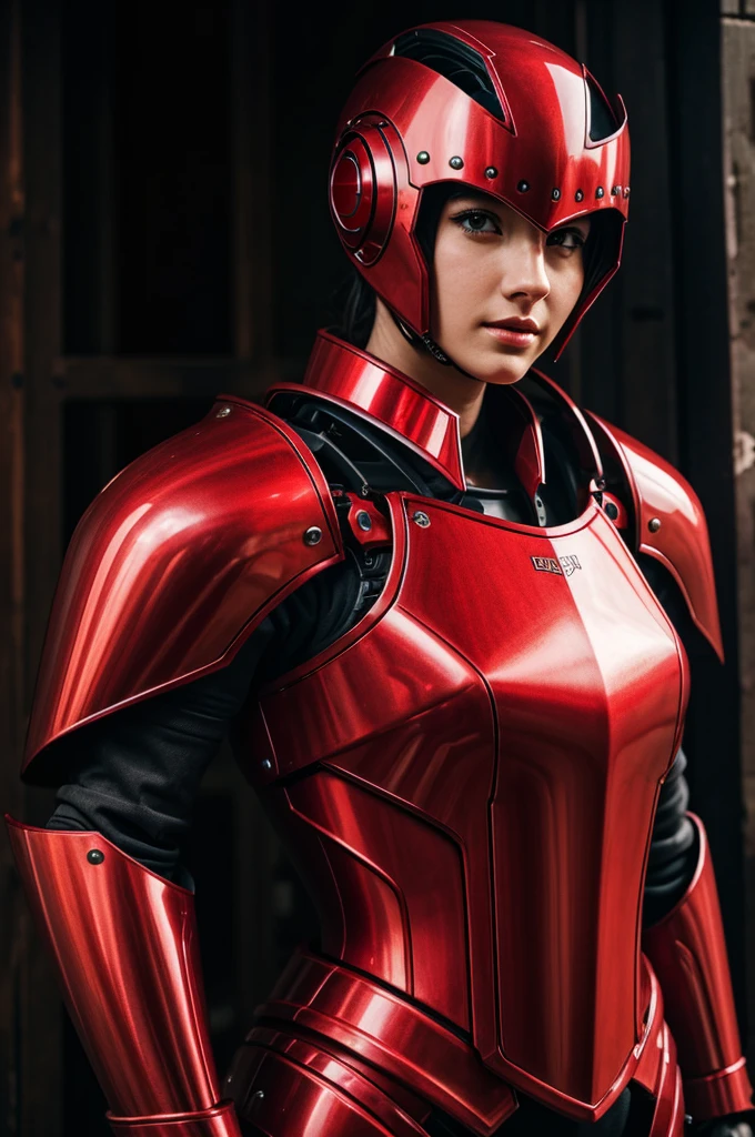 Robot girl With red armor