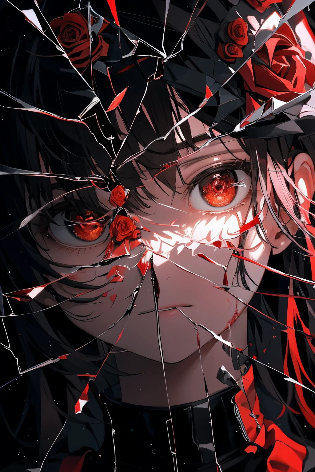 1 Girl,alone,Red eyes,Bloody Rose