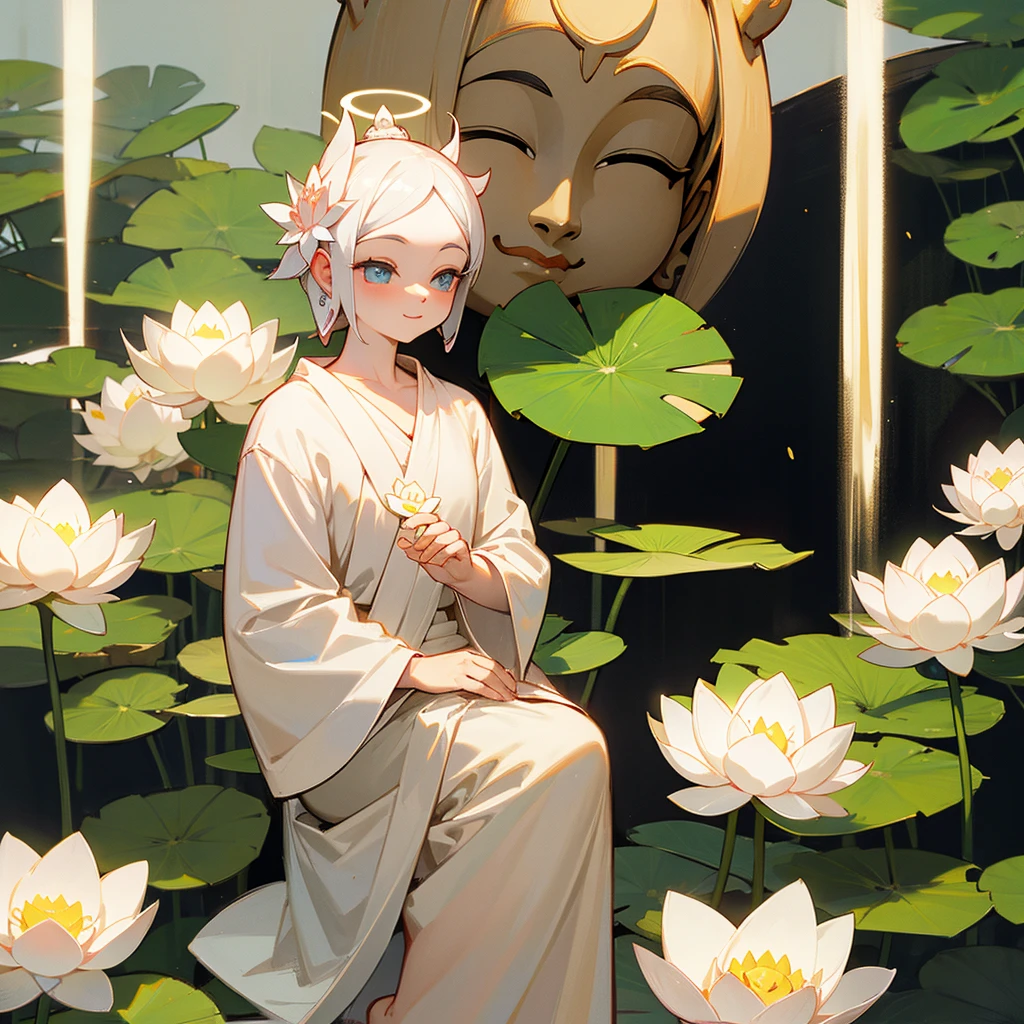 Buddha cute halo lotus flower