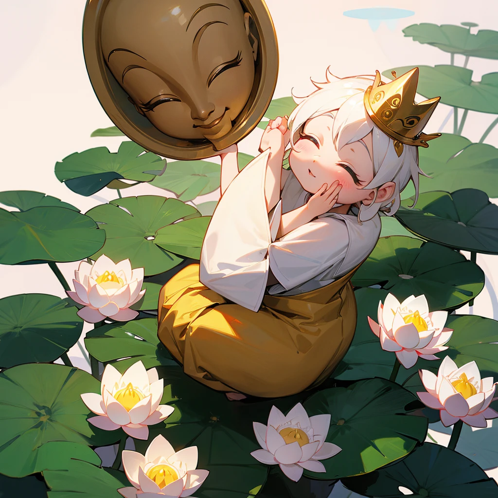 Buddha cute halo lotus flower