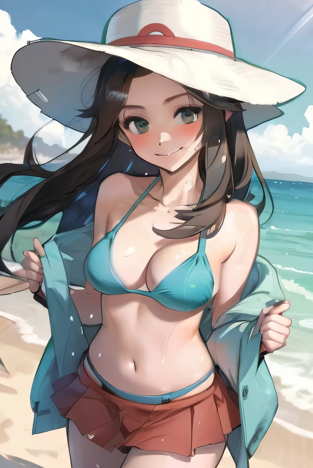 Dark skinned big boobies and big smile